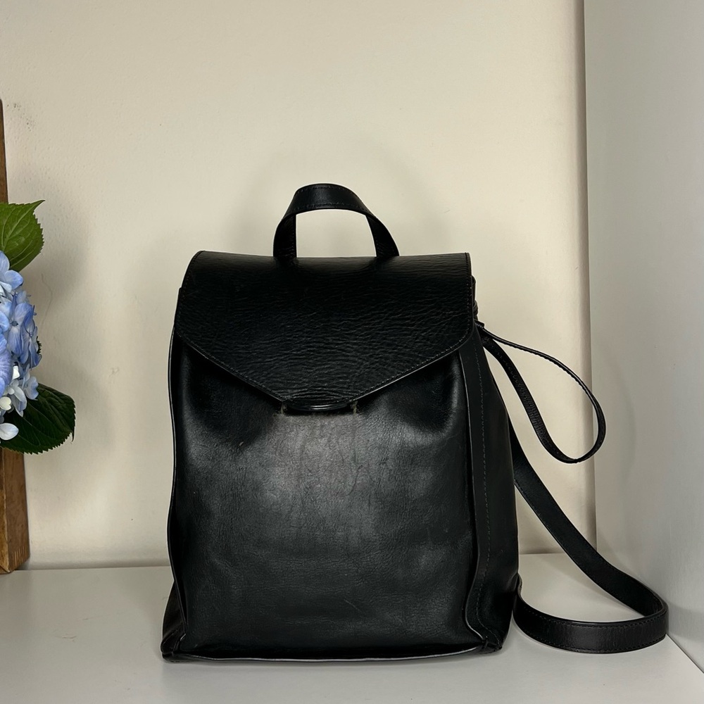 Loeffler Randall Black Leather Backpack